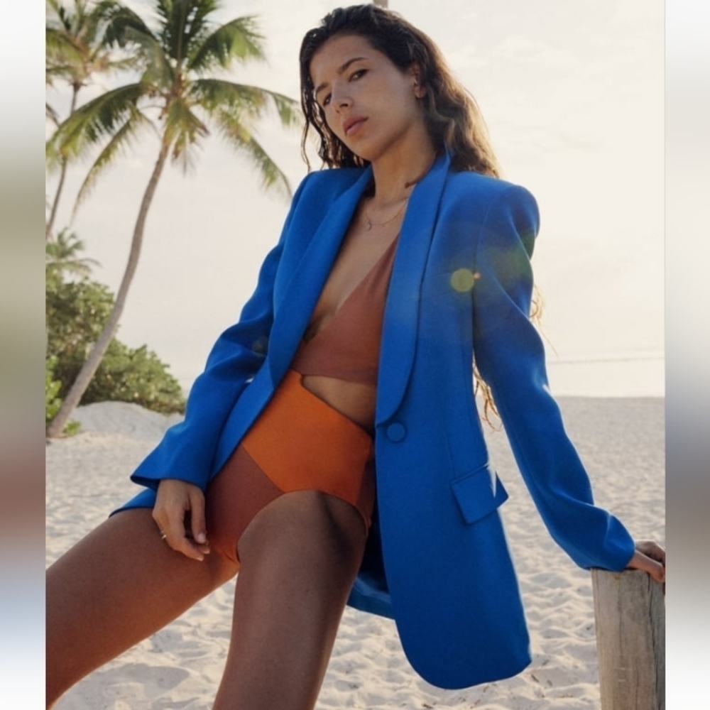 Zara Blazer With Tuxedo Collar